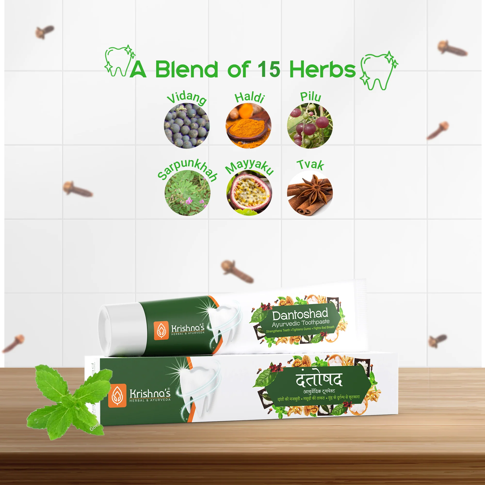 SLS Free Dantoshad Ayurvedic Toothpaste - Image 4